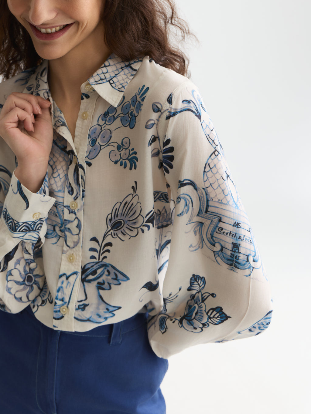 Blouses lange mouw beige Scotch & Soda