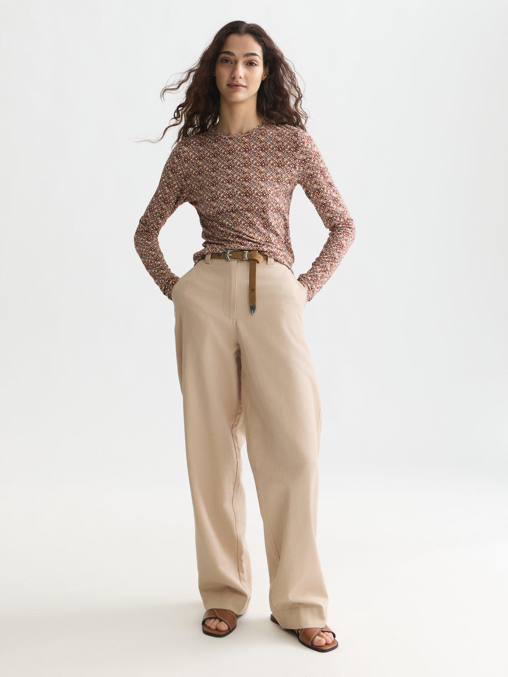 T-shirts lange mouw bruin Scotch & Soda