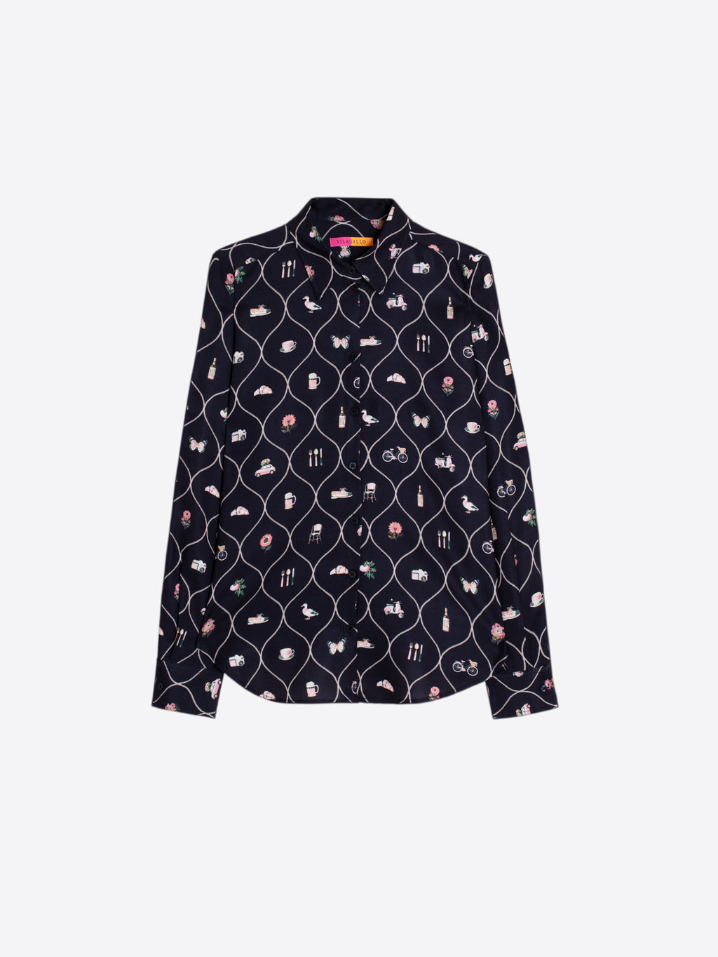Blouses lange mouw blauw Vilagallo