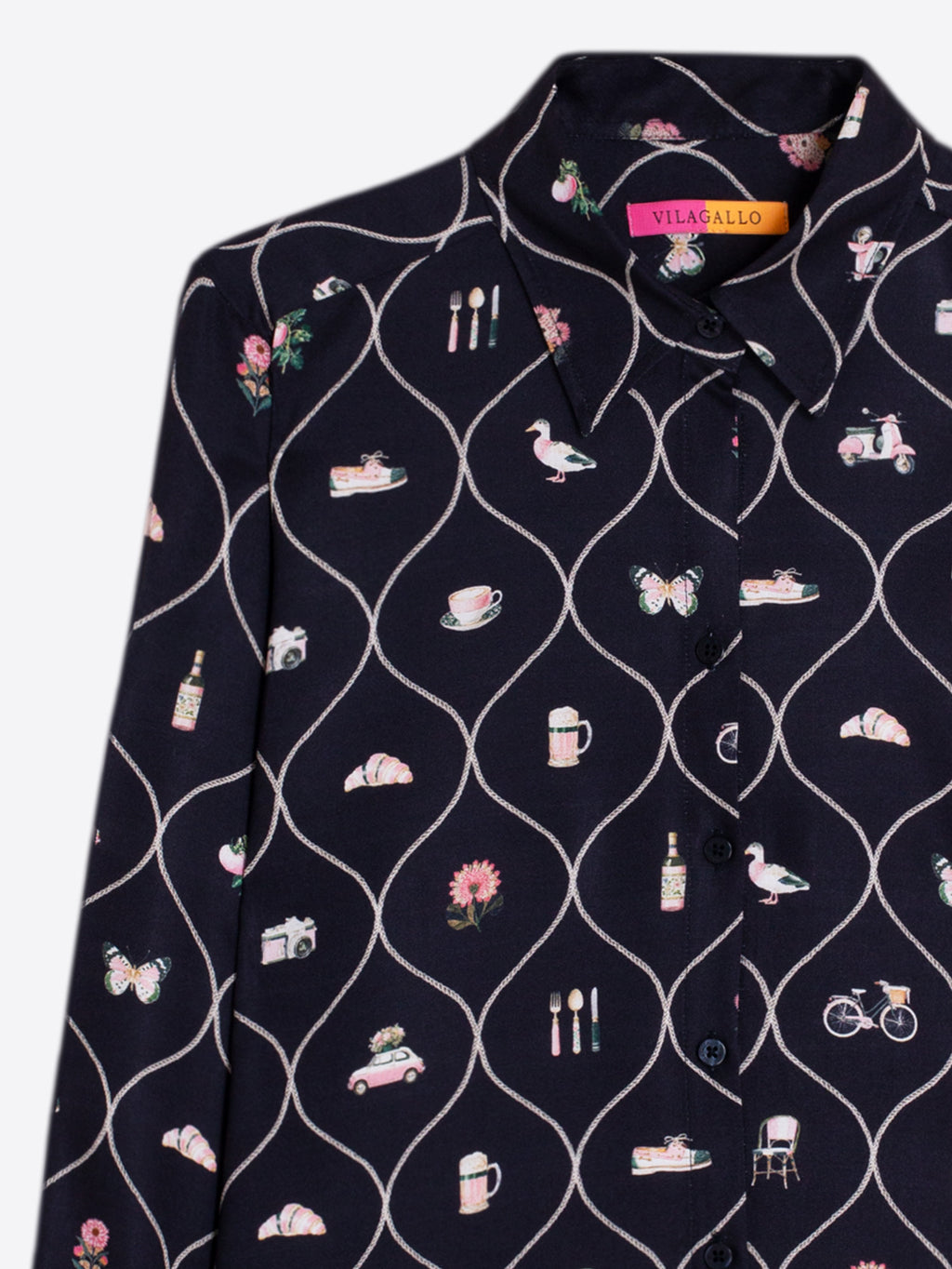 Blouses lange mouw blauw Vilagallo