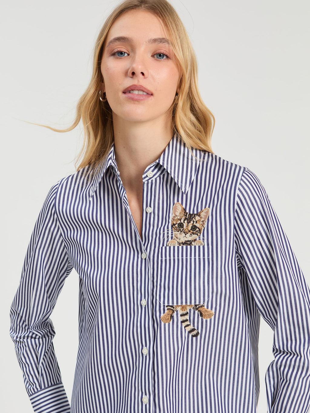 Blouses lange mouw navy Vilagallo