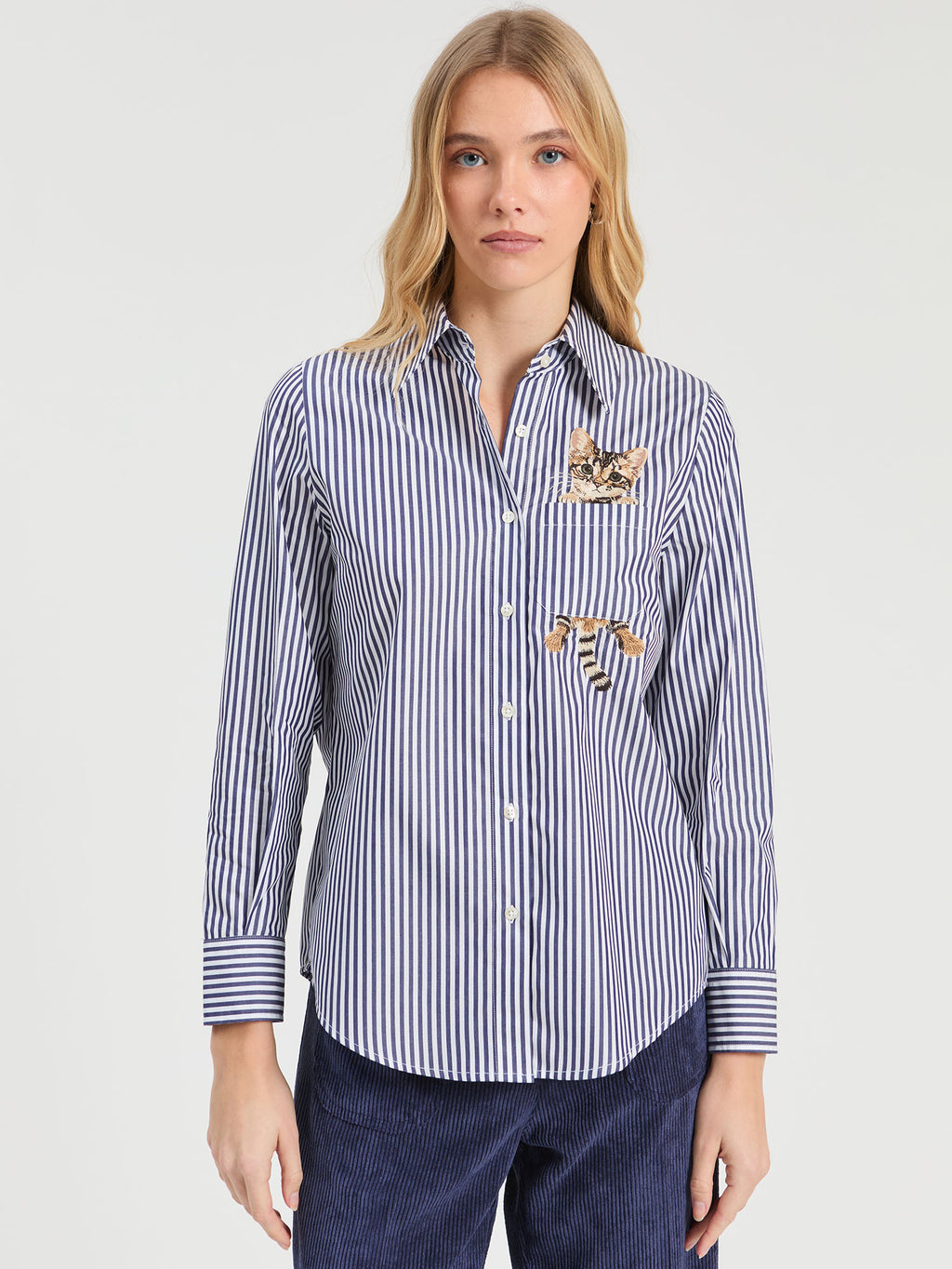 Blouses lange mouw navy Vilagallo