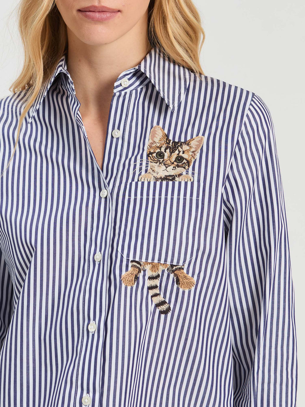 Blouses lange mouw navy Vilagallo