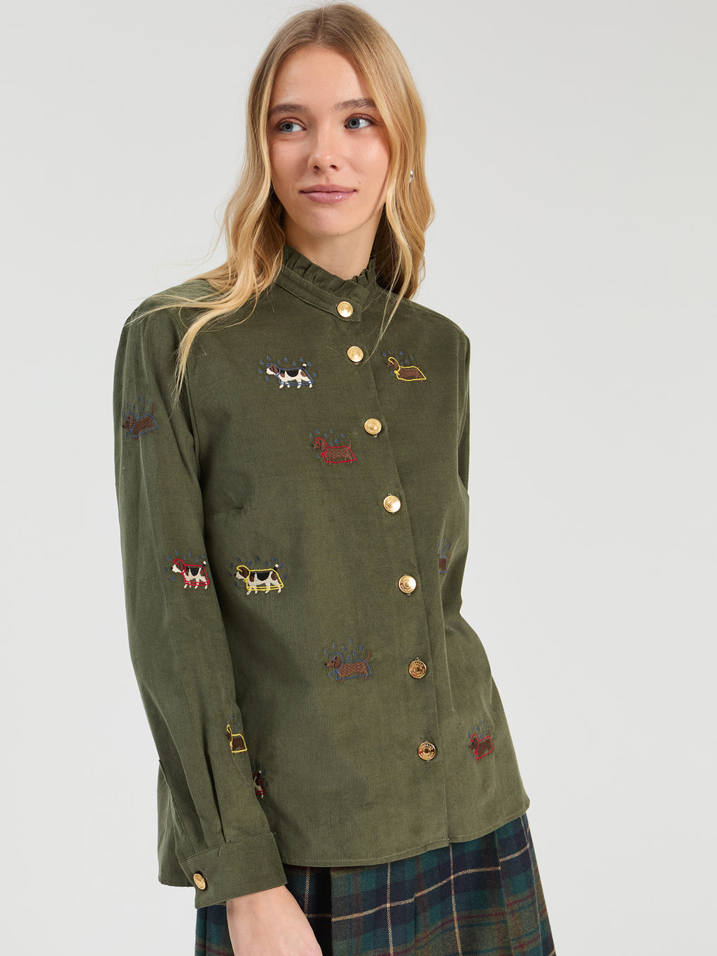 Blouses lange mouw groen Vilagallo