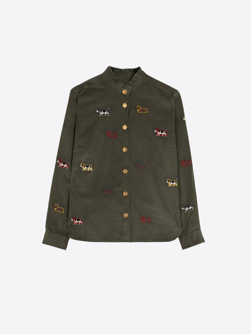Blouses lange mouw groen Vilagallo
