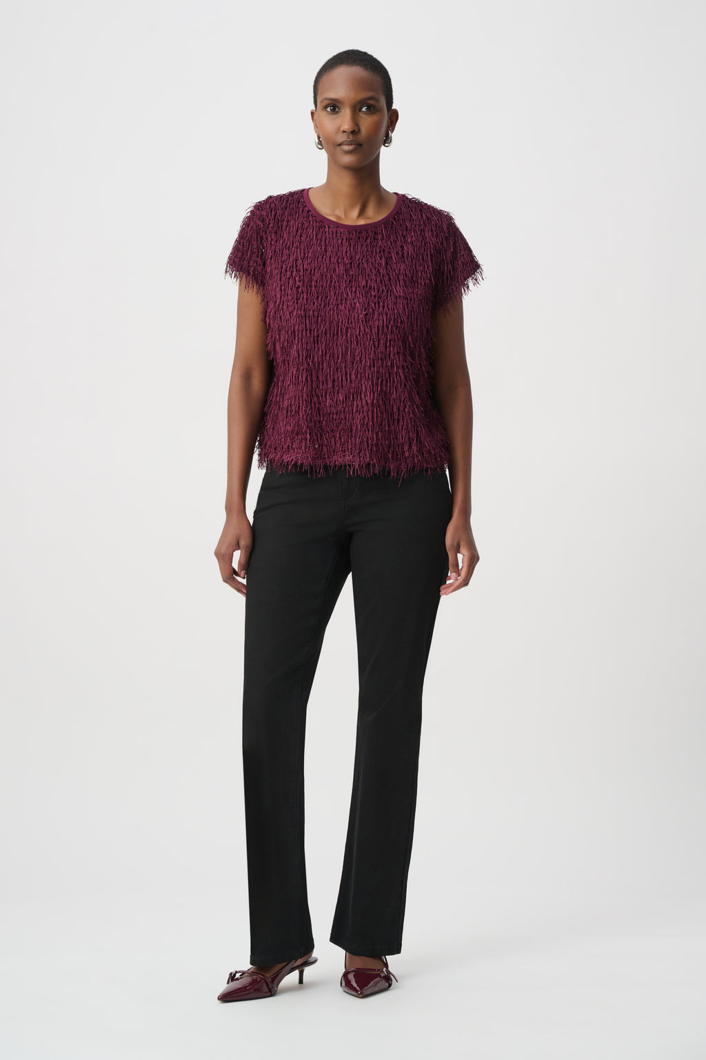 Blouses korte mouw bordeaux Joseph Ribkoff