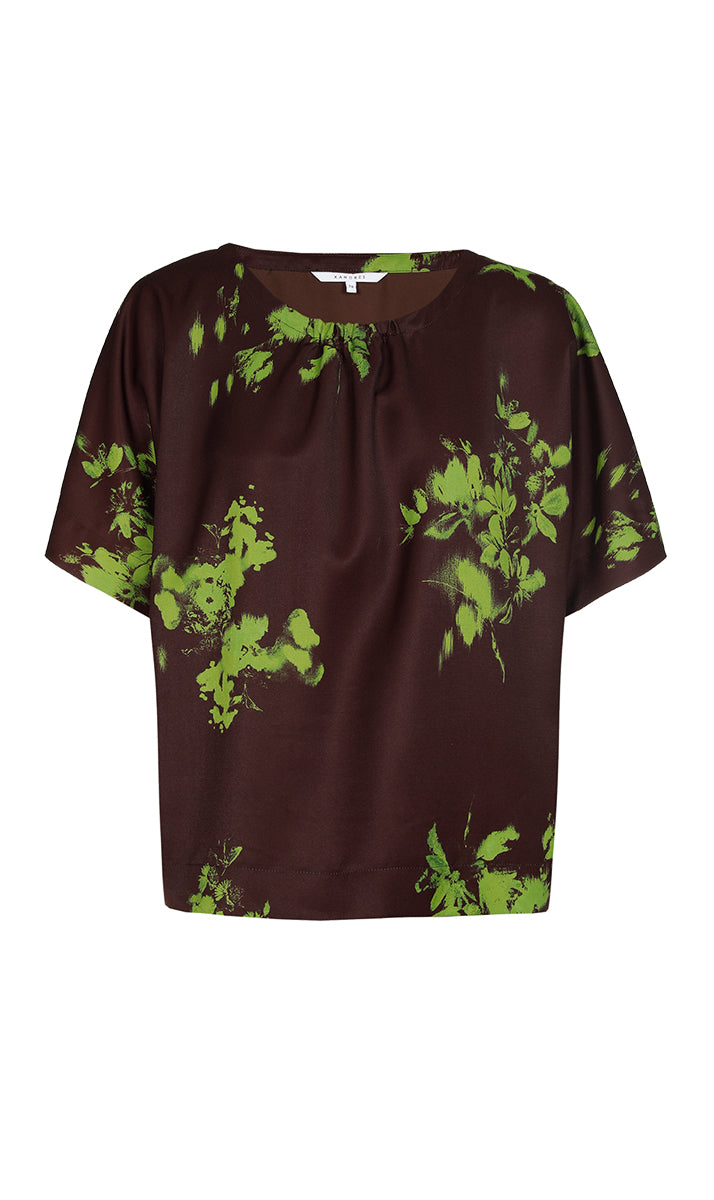 Blouses korte mouw bruin Xandres