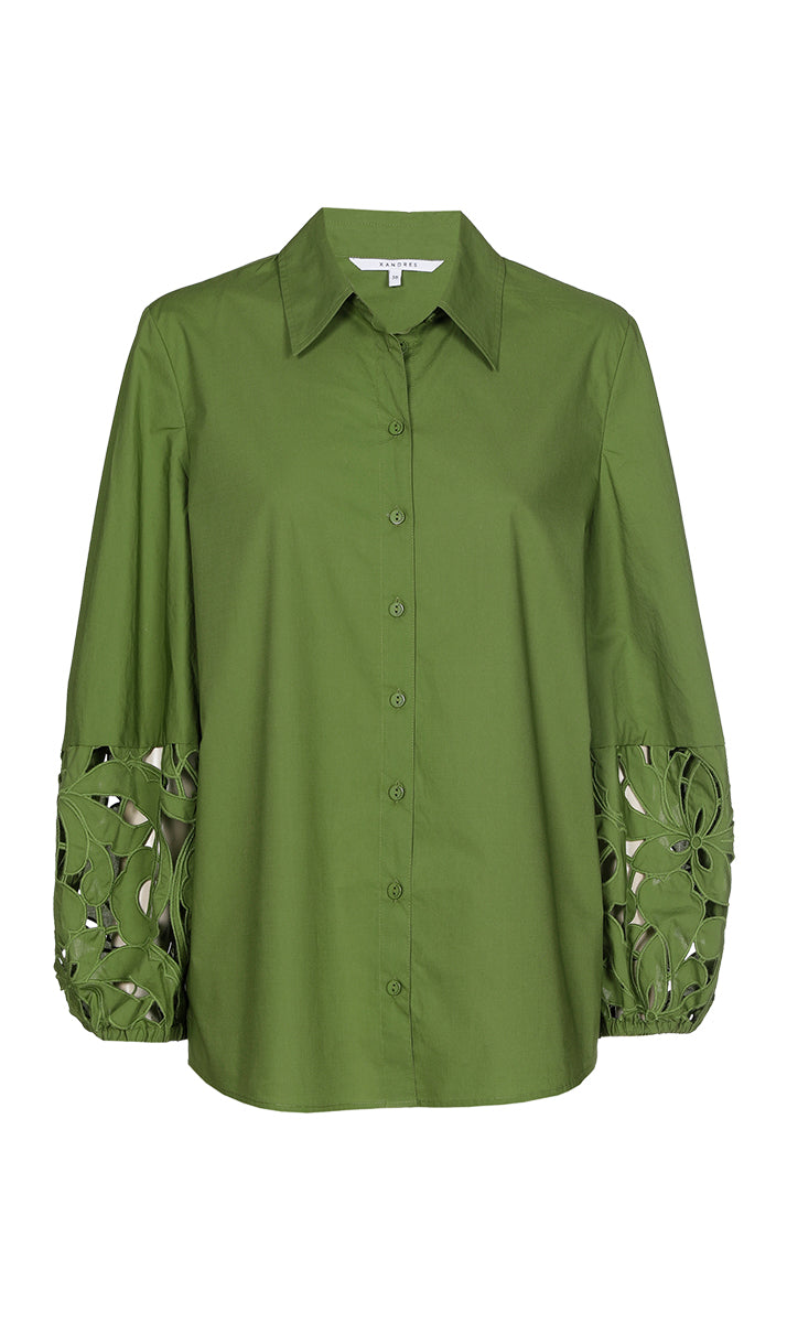 Blouses korte mouw groen Xandres