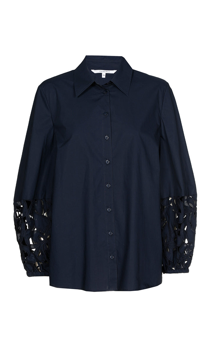 Blouses korte mouw navy Xandres