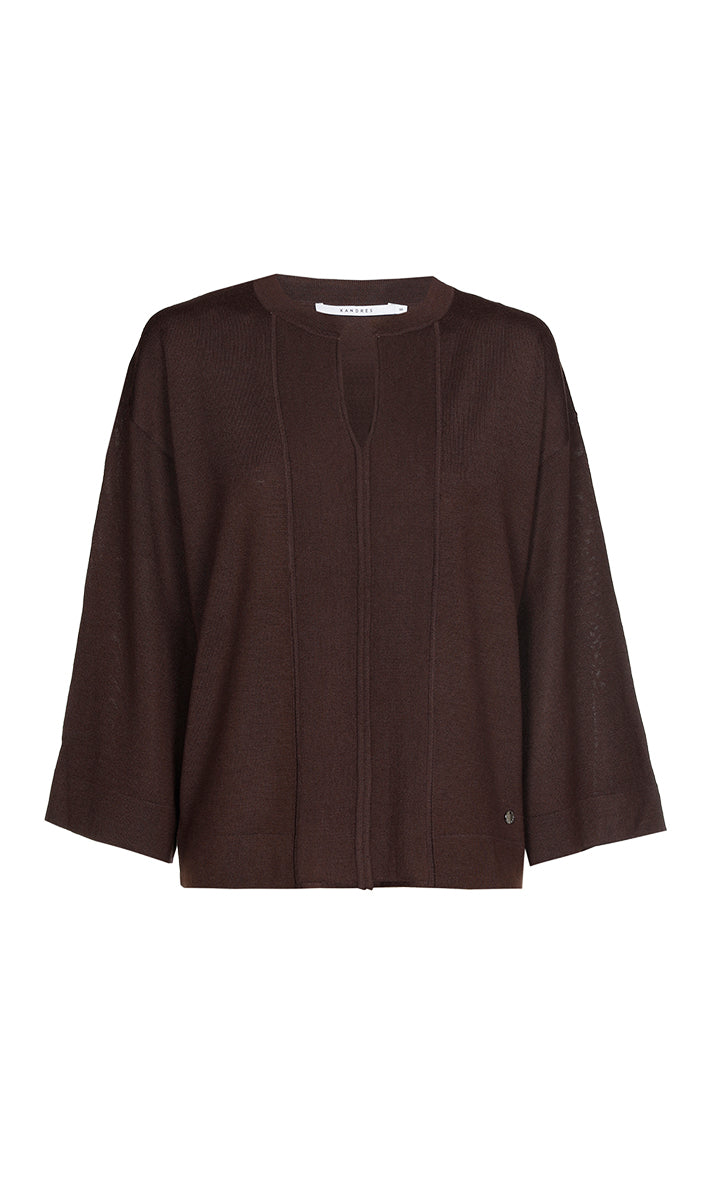 Blouses lange mouw bruin Xandres