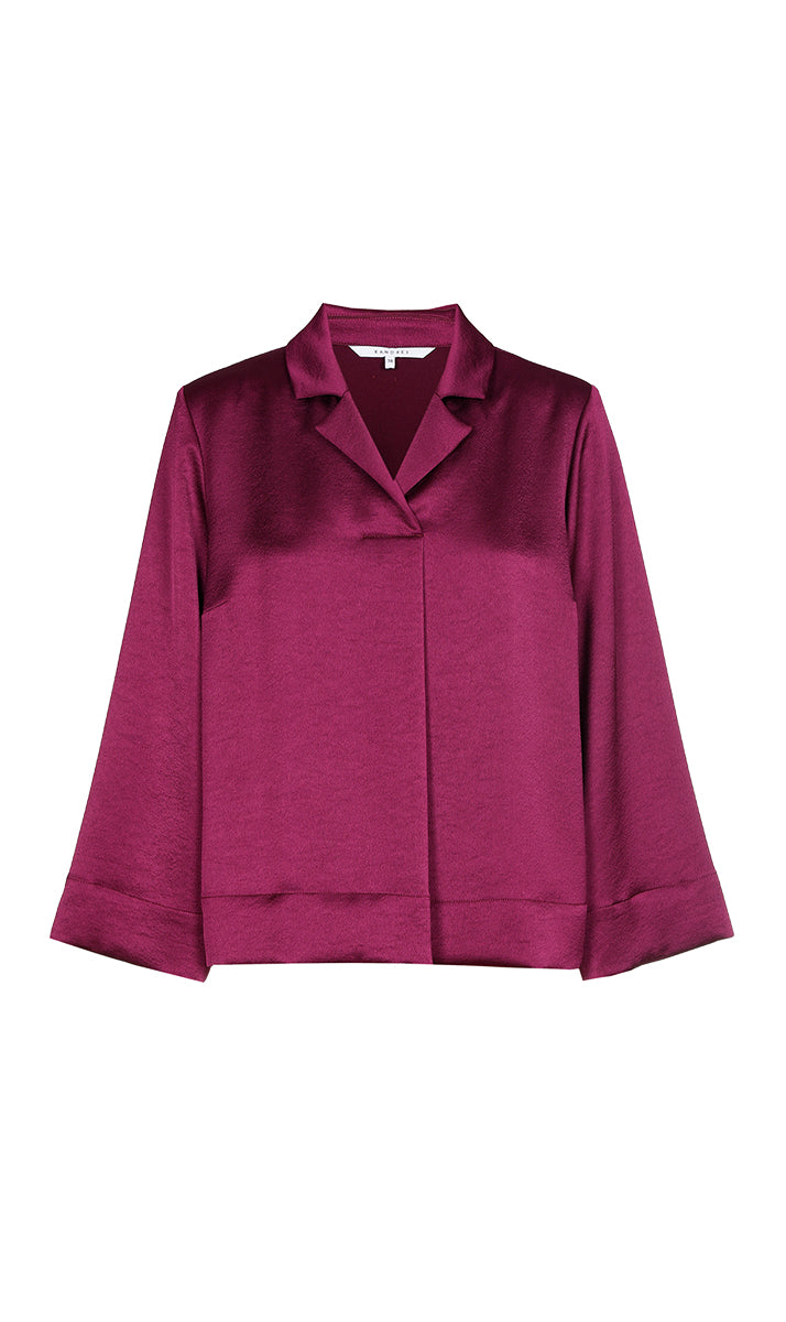 Blouses korte mouw bordeaux Xandres