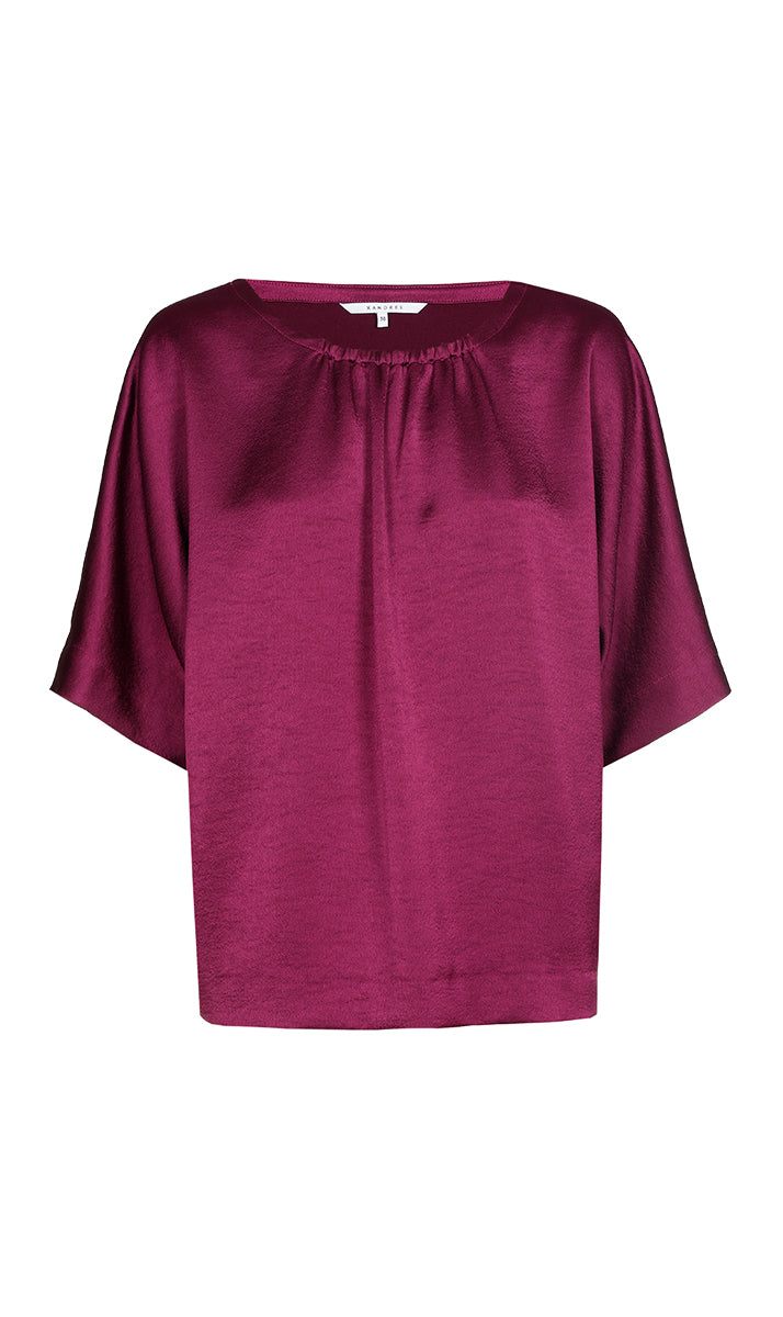 Blouses korte mouw bordeaux Xandres