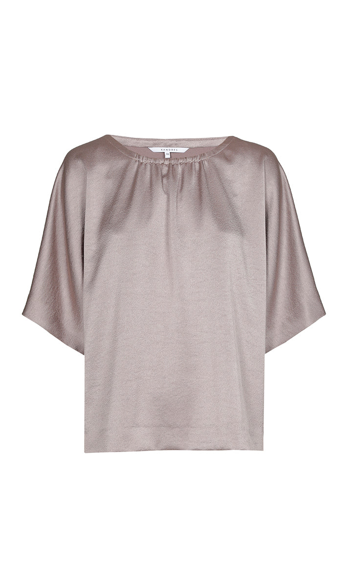 Blouses korte mouw beige Xandres