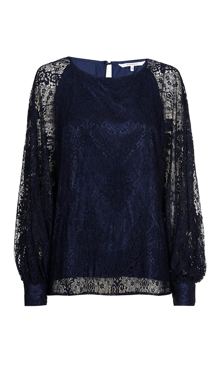 Blouses lange mouw navy Xandres