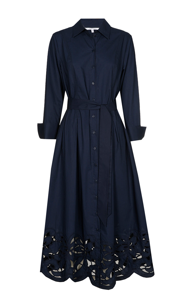 Jurken korte mouw navy Xandres