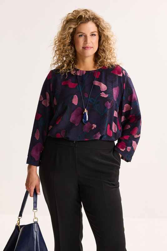 Blouses lange mouw blauw Améline