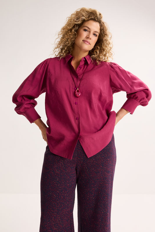 Blouses lange mouw roze Améline