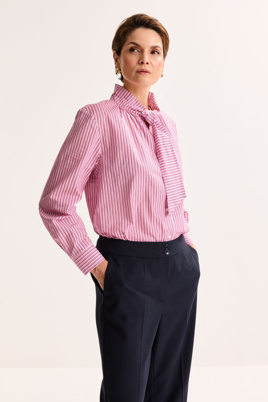 Blouses lange mouw roze Améline