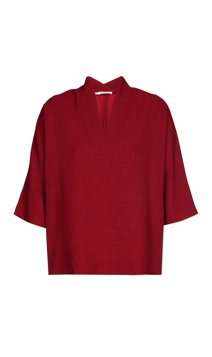 Blouses korte mouw rood Xandres Gold