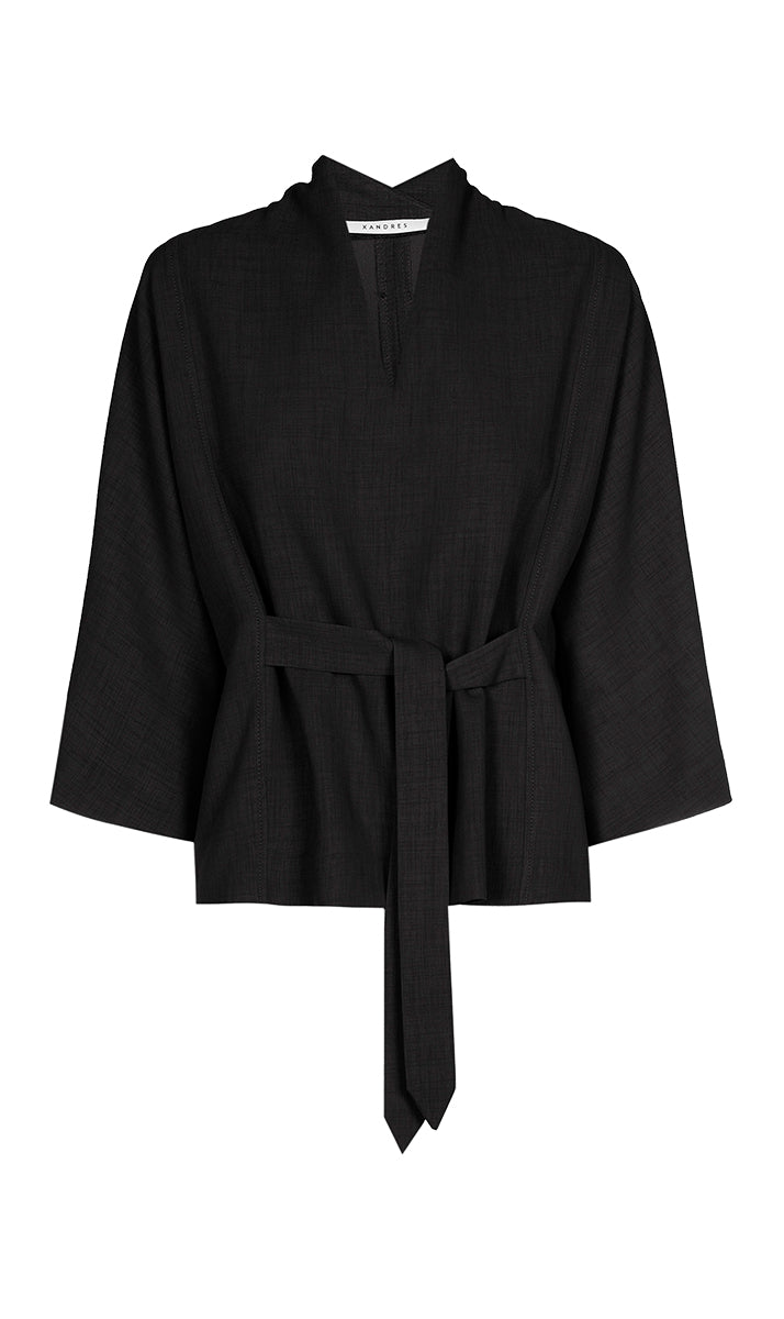 Blouses korte mouw zwart Xandres