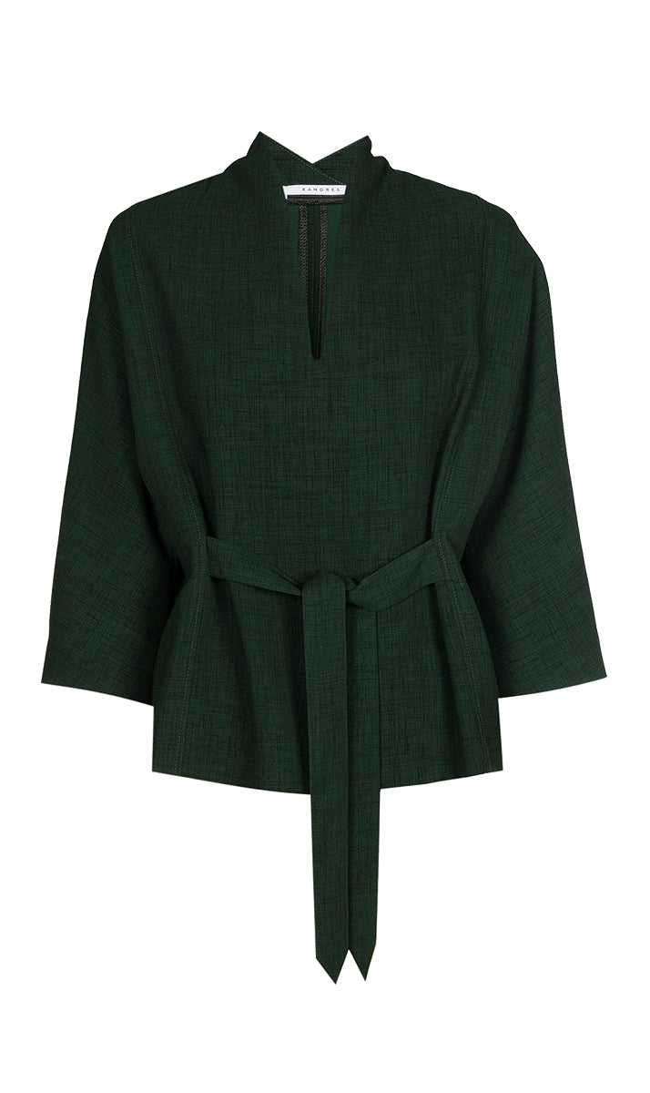 Blouses korte mouw groen Xandres