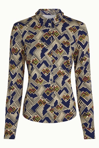 Blouses lange mouw blauw King Louie