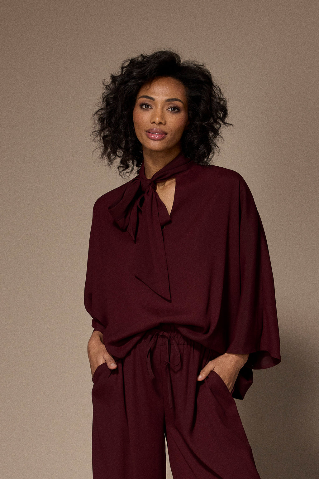 Blouses lange mouw bordeaux LALOTTI