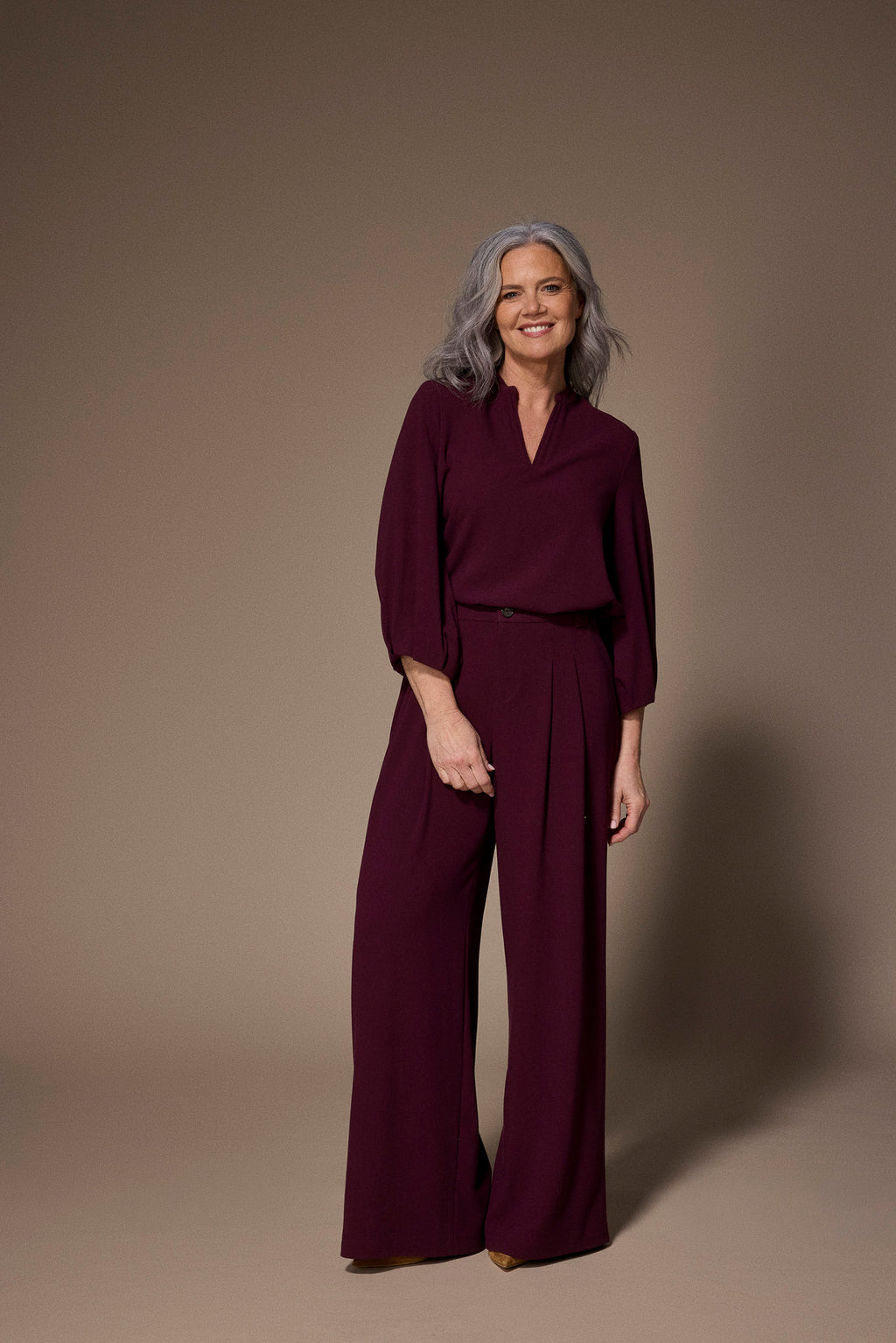 Blouses lange mouw bordeaux LALOTTI
