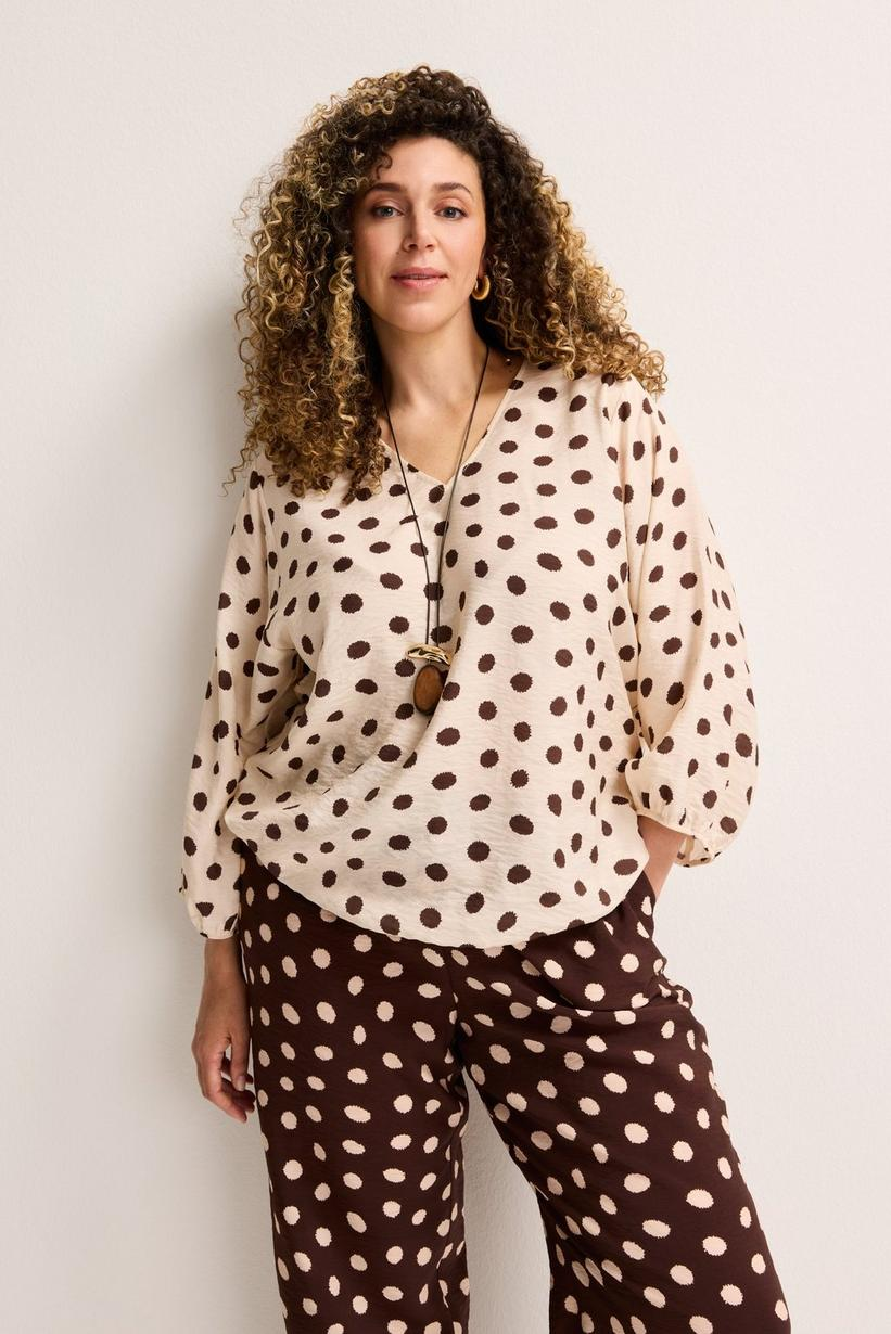 Blouses lange mouw beige Mayerline