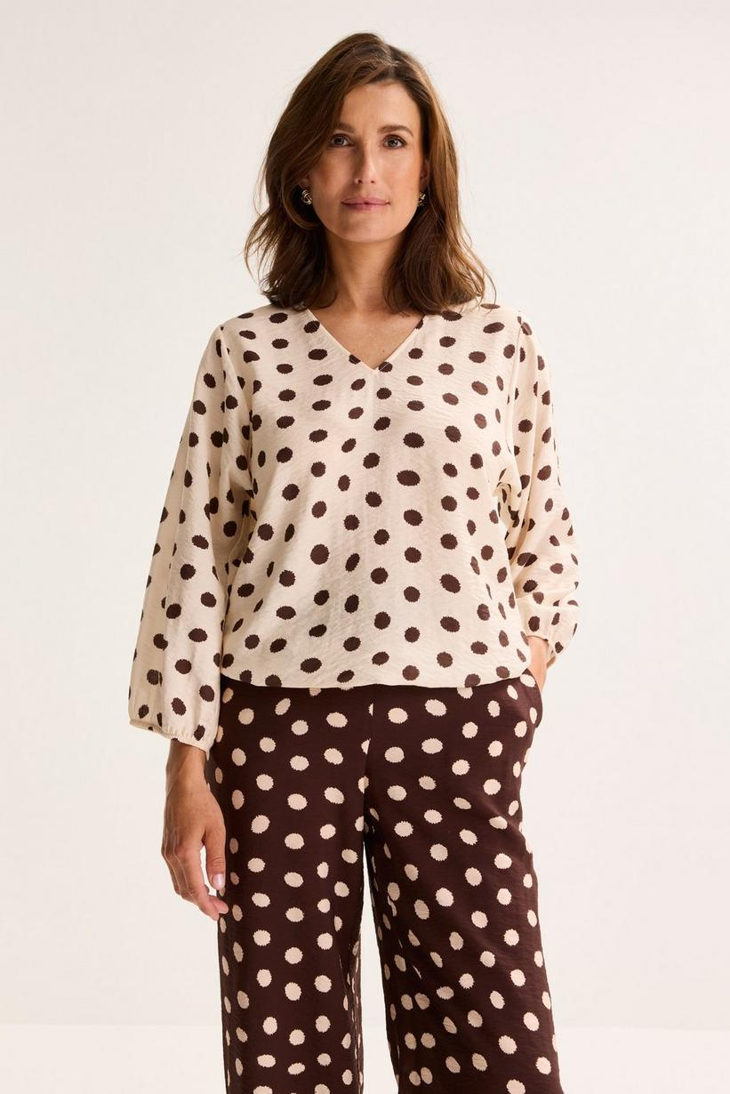 Blouses lange mouw beige Mayerline