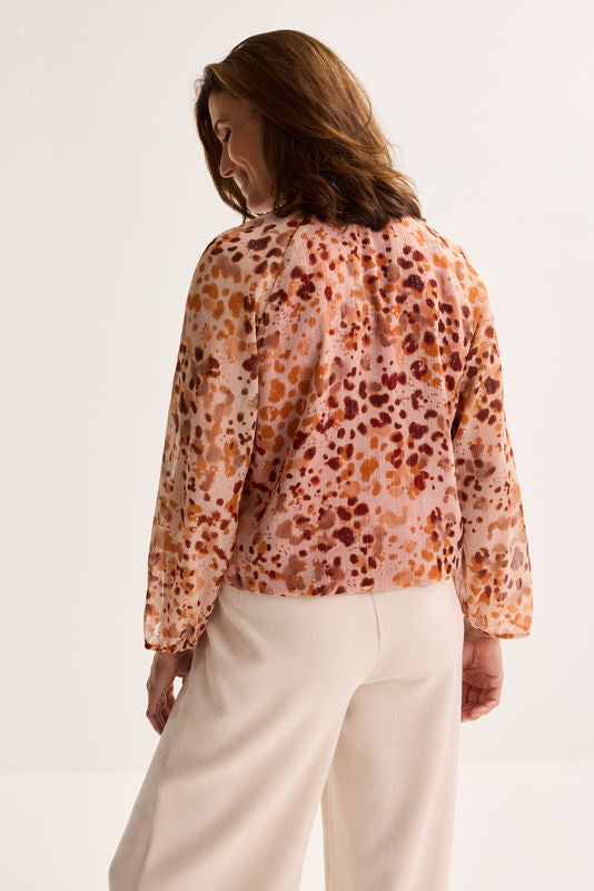 Blouses lange mouw bruin Mayerline