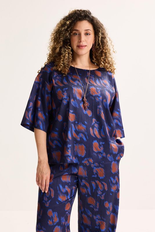 Blouses lange mouw blauw Améline