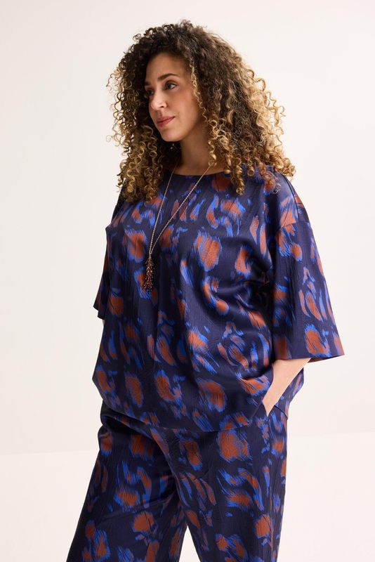 Blouses lange mouw blauw Améline
