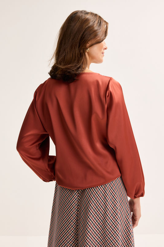 Blouses lange mouw bruin Mayerline