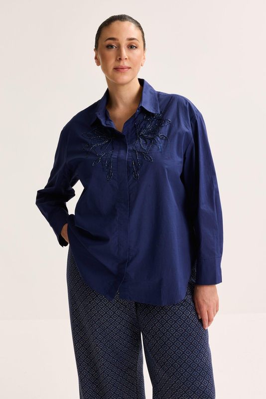 Blouses lange mouw blauw Mayerline