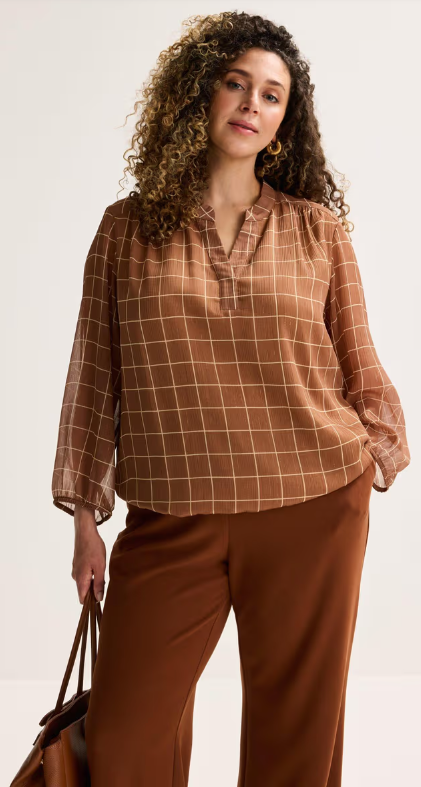 Blouses lange mouw bruin Mayerline
