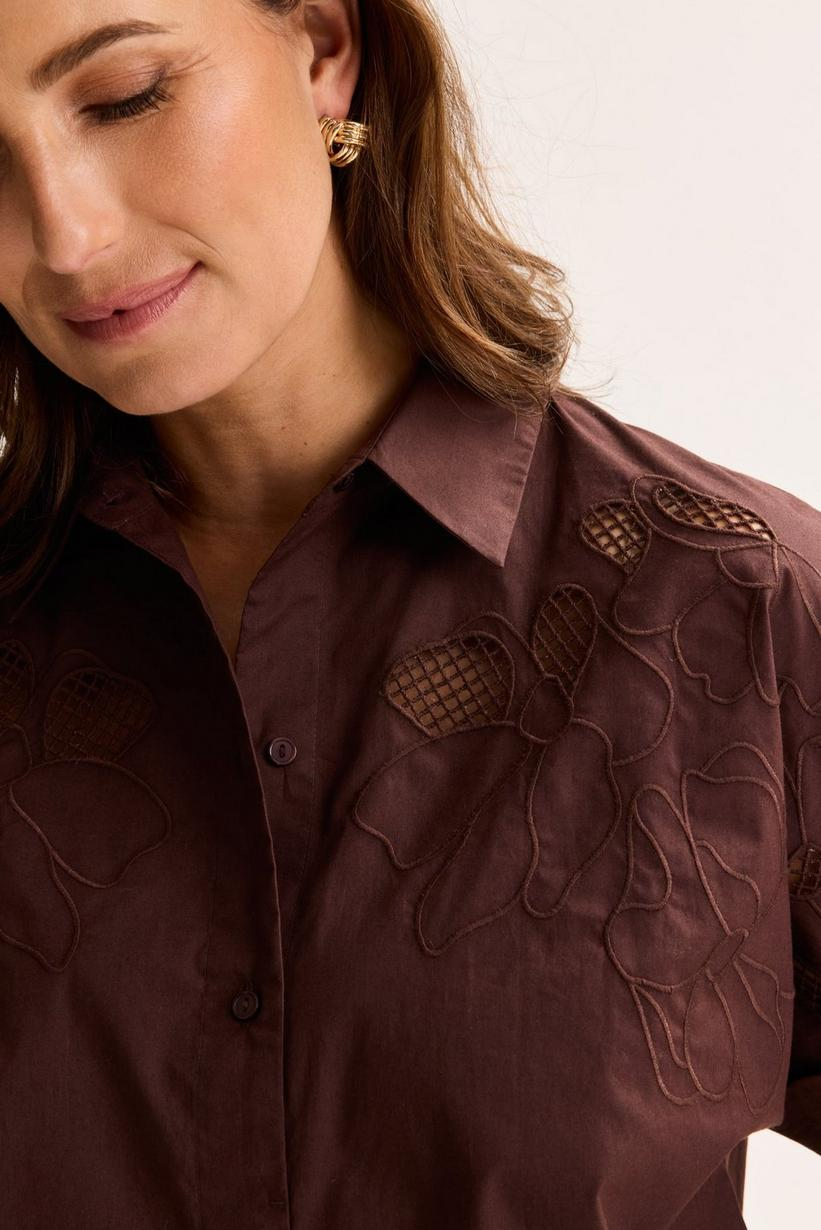 Blouses korte mouw bruin Mayerline