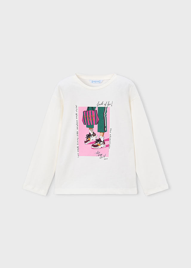 T-shirts lange mouw beige Mayoral