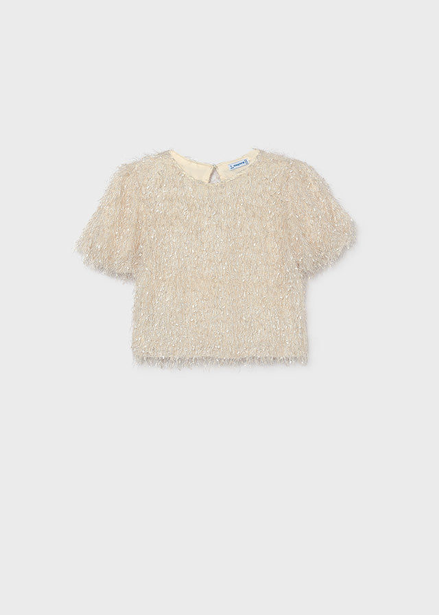Blouses korte mouw beige Mayoral