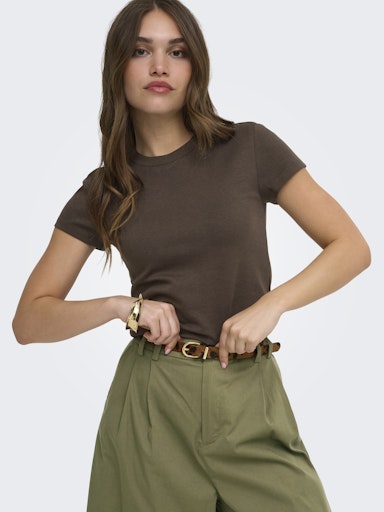 T-shirts korte mouw bruin ONLY