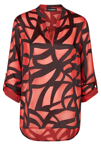 Blouses lange mouw rood Doris Streich