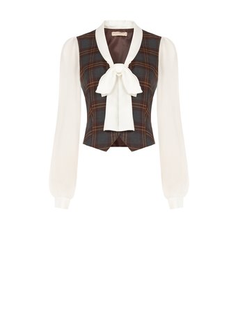 Blouses lange mouw bruin Rinascimento