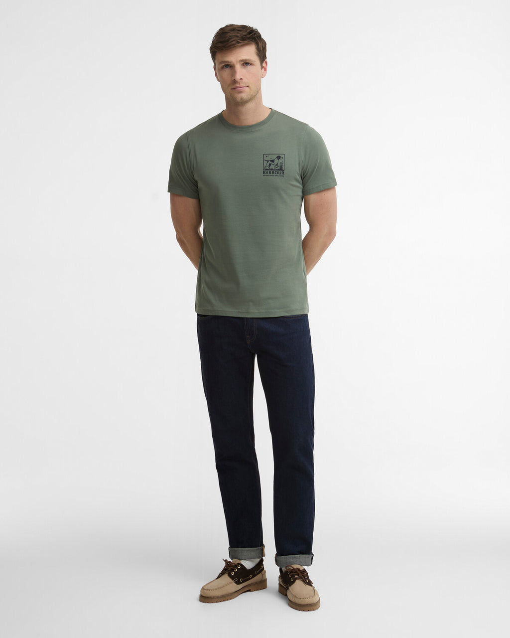 T-shirts korte mouw groen Barbour
