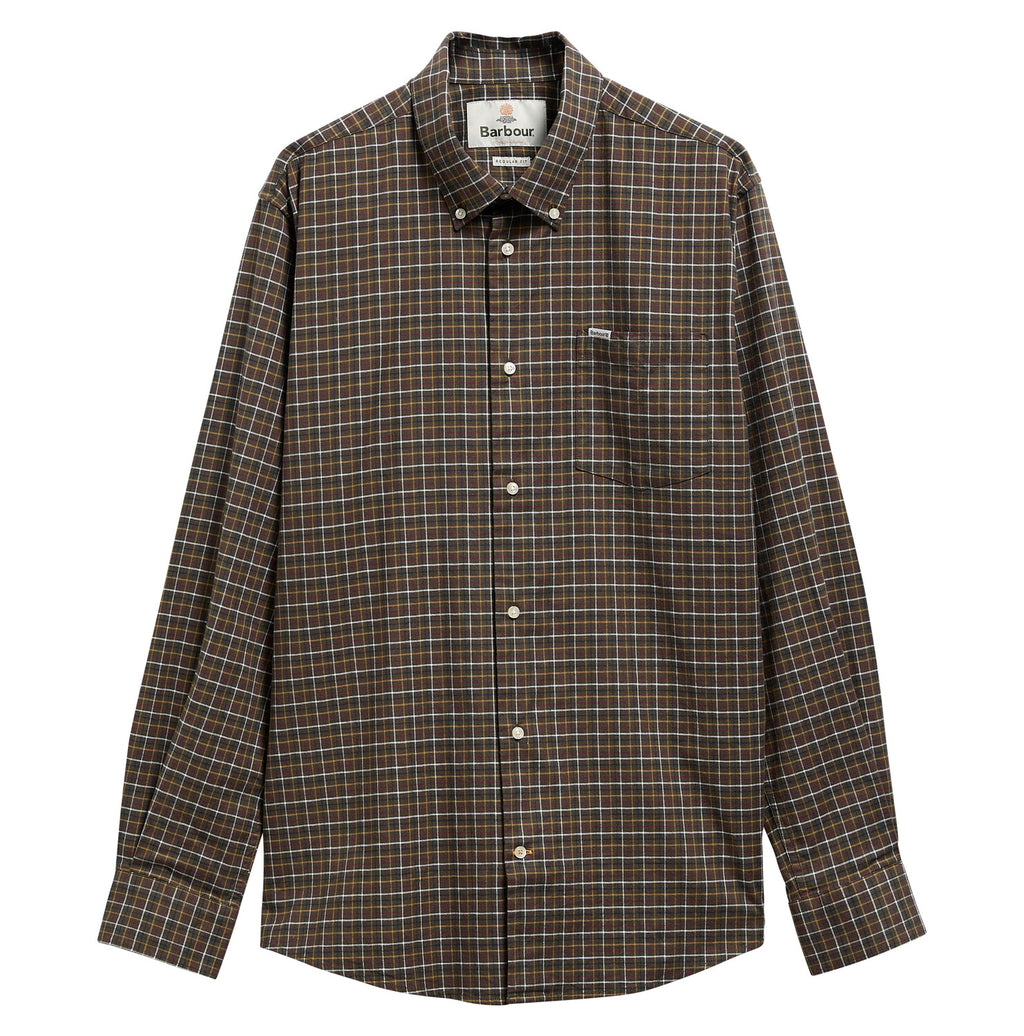 Hemden lange mouw groen Barbour