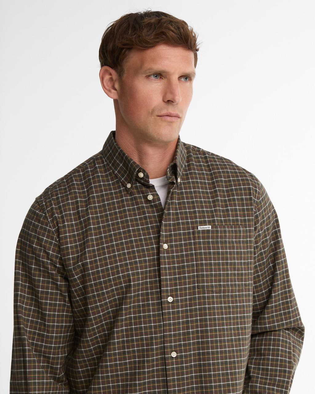 Hemden lange mouw groen Barbour