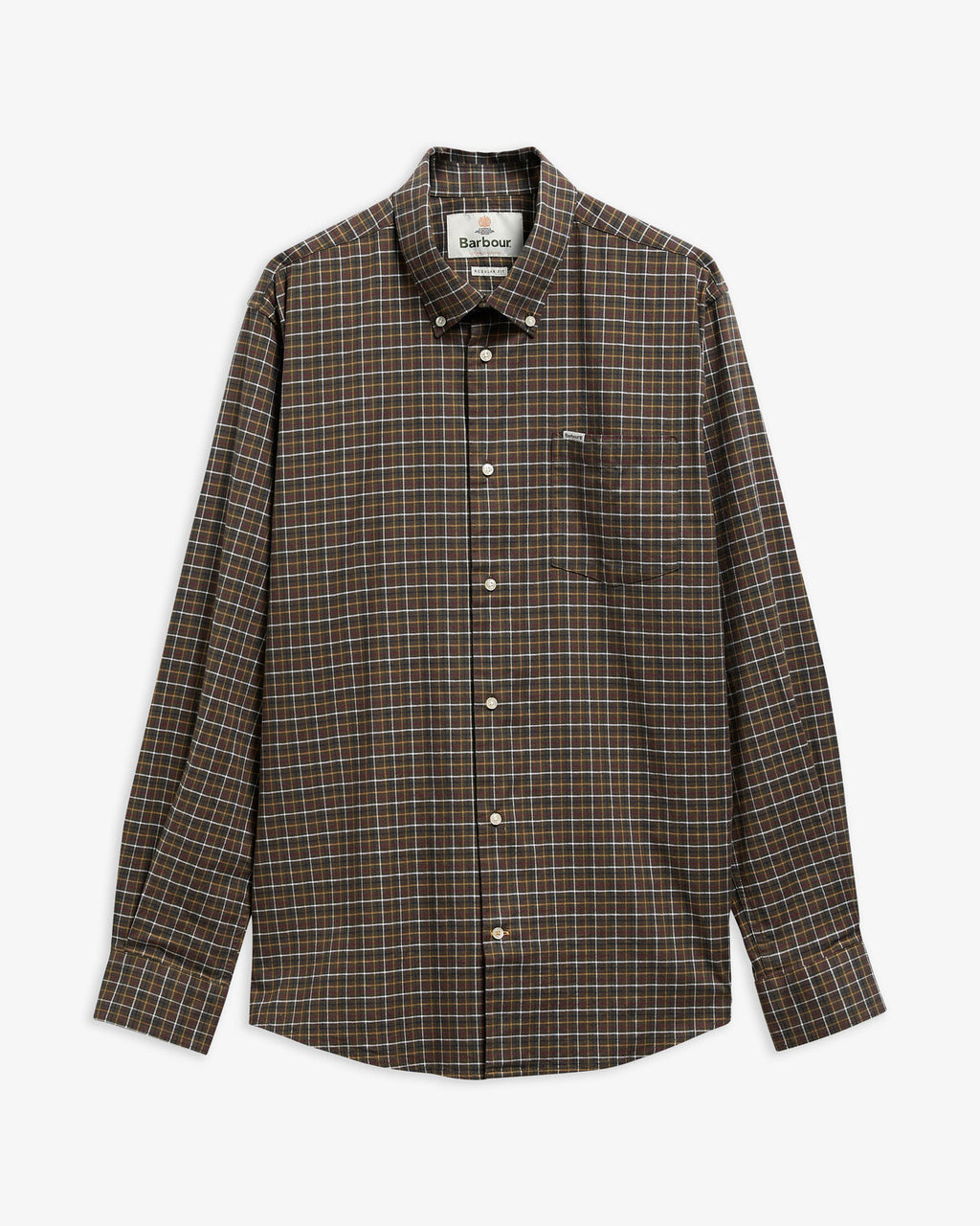 Hemden lange mouw groen Barbour