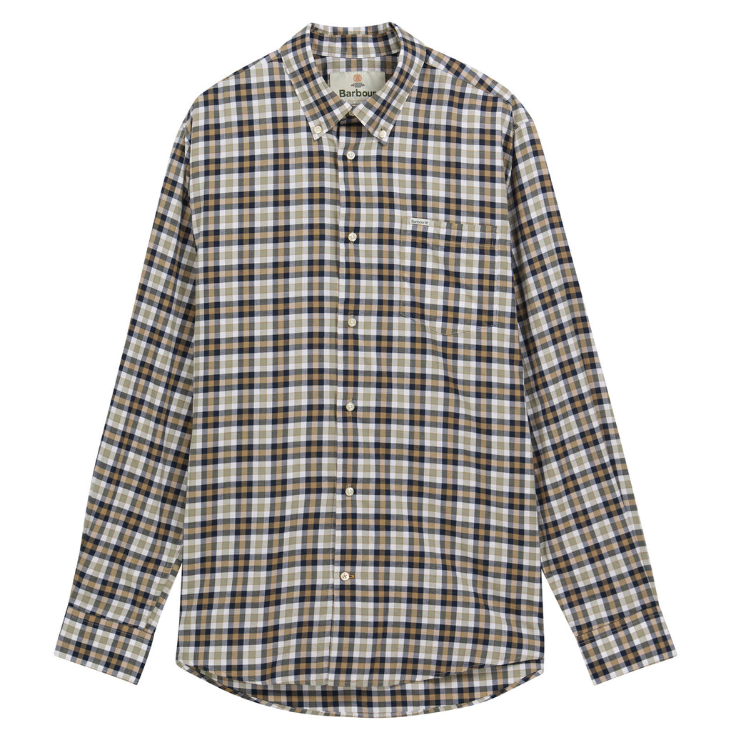 Hemden lange mouw navy Barbour