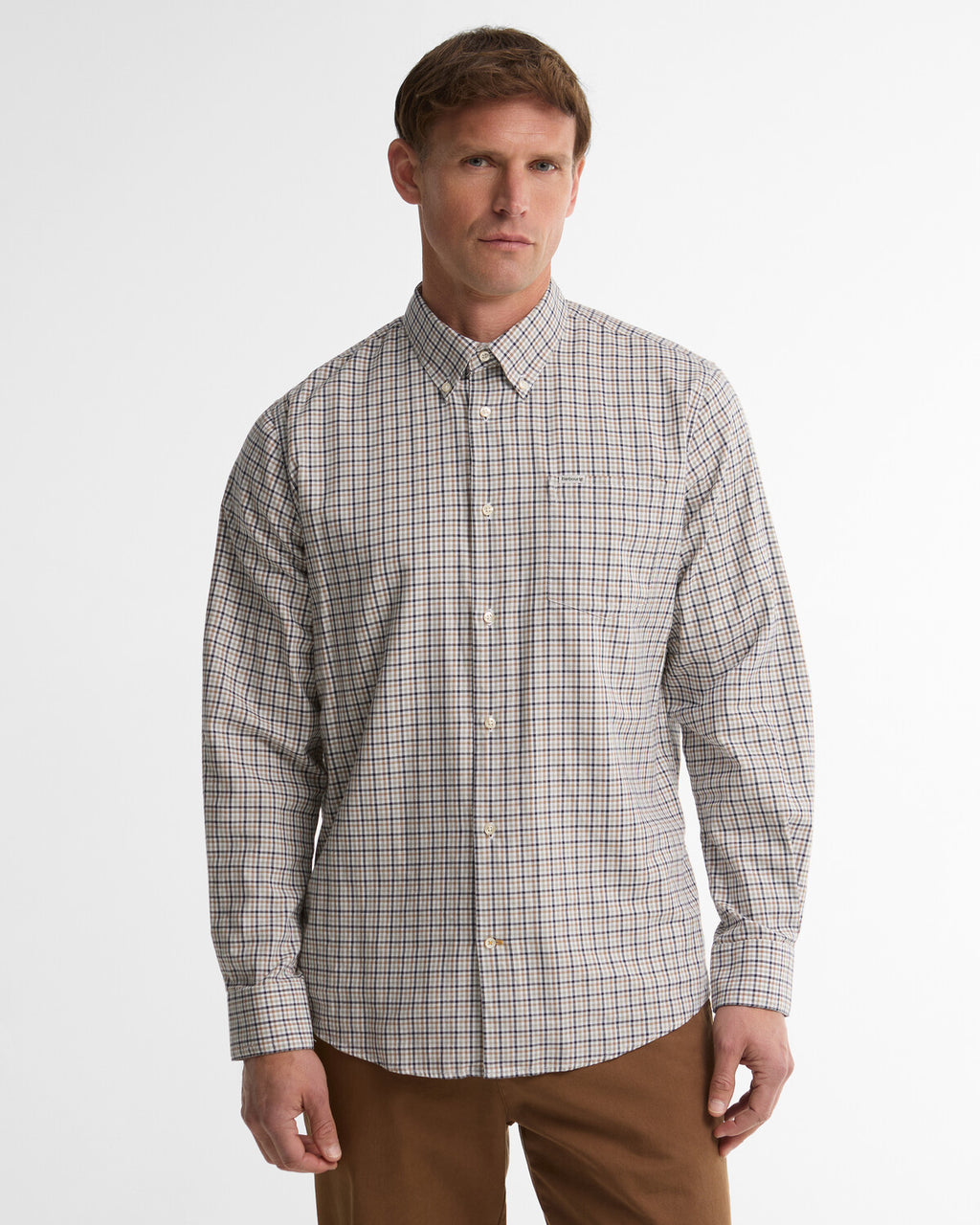 Hemden lange mouw navy Barbour