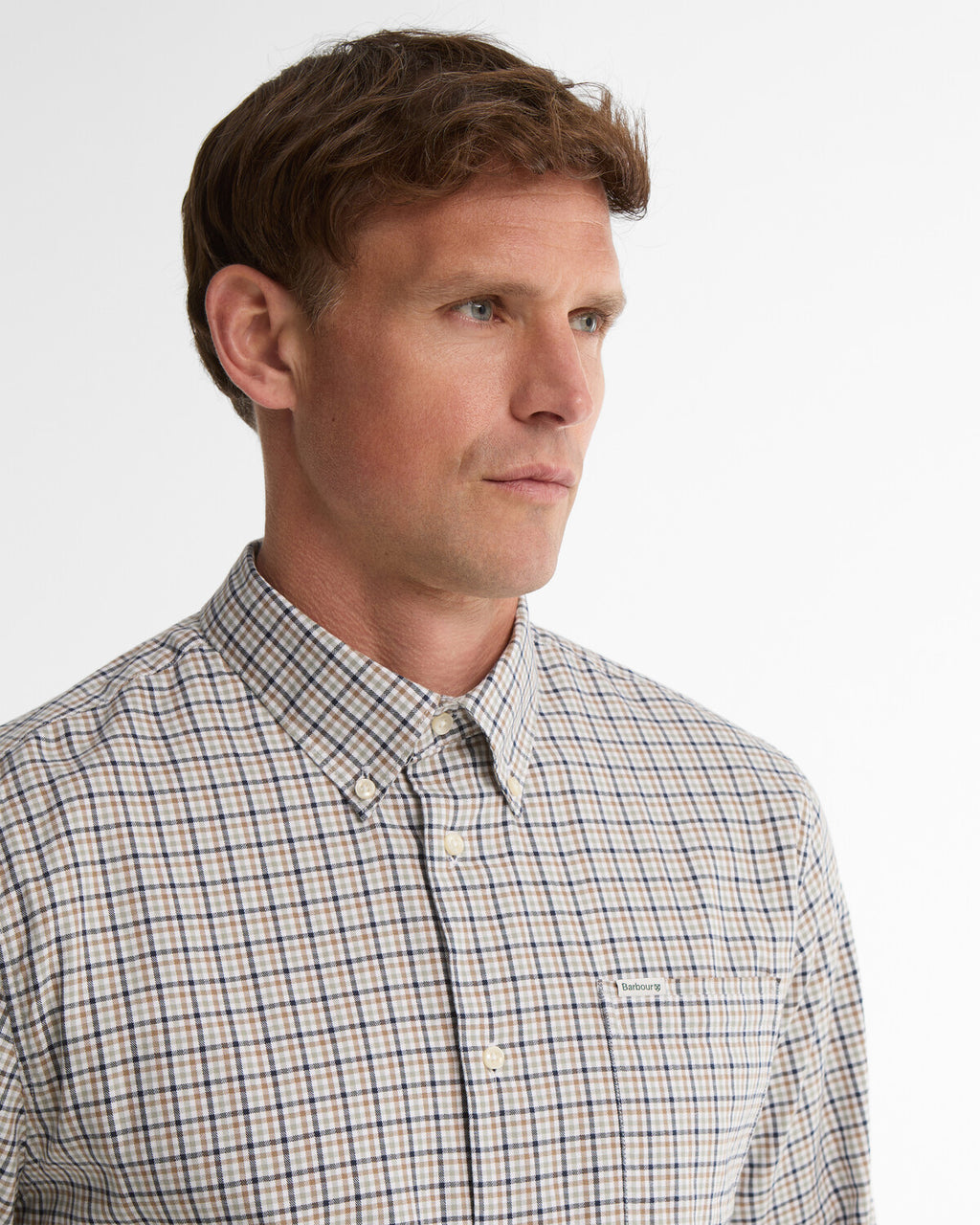 Hemden lange mouw navy Barbour