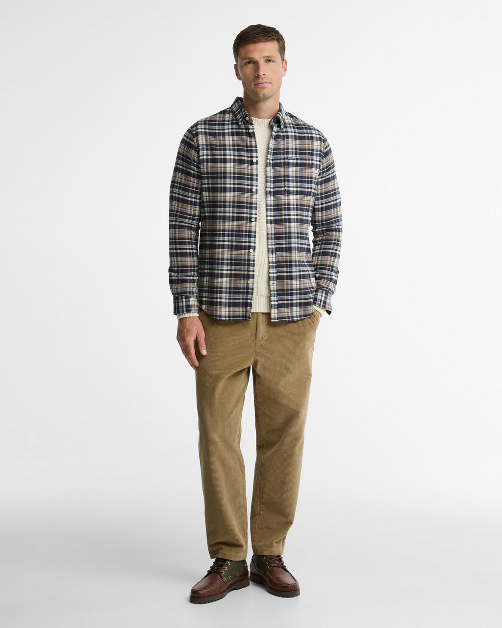 Hemden lange mouw navy Barbour